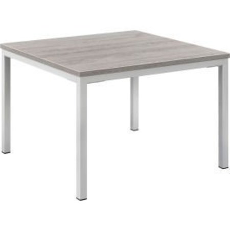 GLOBAL EQUIPMENT Interion    Wood End Table with Steel Frame - 24" x 24" - Gray 695754GY